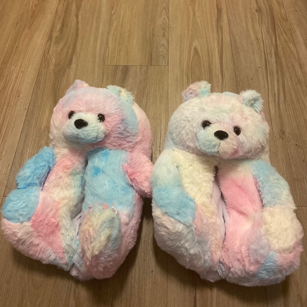 Multicolored Bear Slippers